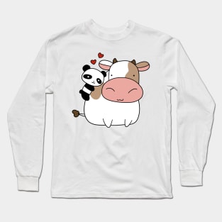 Panda Loves Cow Long Sleeve T-Shirt